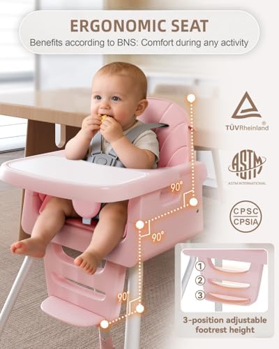 Highchairs for Babies and Toddlers, Foldable Highchair - Image 3