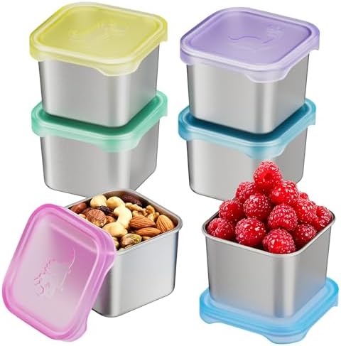 Tanjiae 6-Pack Small Stainless Steel Snack Containers by Tanjiae