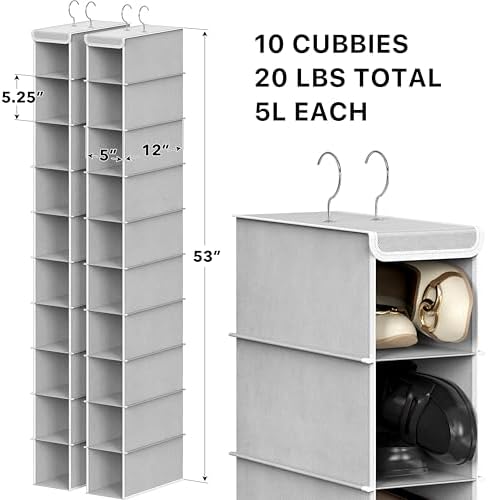 Simple Houseware 2 Pack 10 Shelves Hanging Shoe Organizer - Image 2