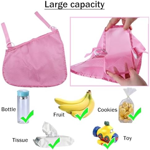 2PCS Universal Side Sling Stroller Cargo Net, Portable Storage Mesh Bag - Image 5