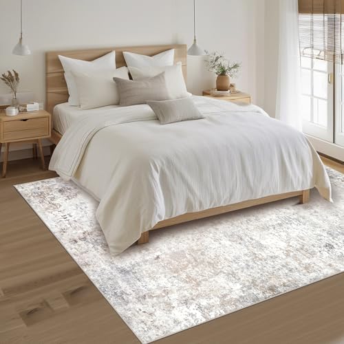 Beige Grey Washable Rugs 4x6 Area Rugs - Image 7