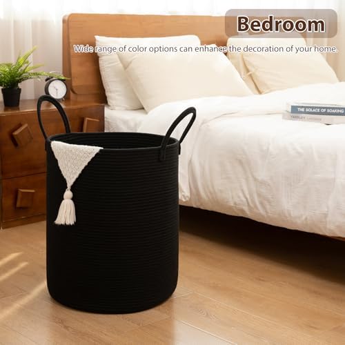 OIAHOMY 100L Nursery Hamper Laundry Basket Laundry Hamper Black - Image 5