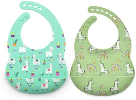 Silicone Baby Bibs 2 Sets, Adjustable Waterproof Baby Bibs - Image 6