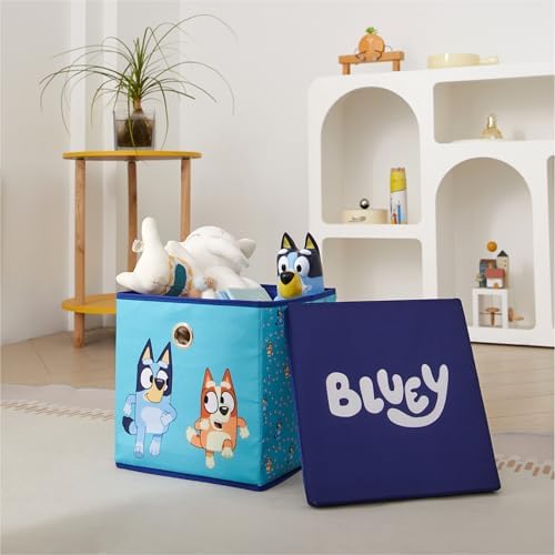 Idea Nuova Bluey Collapsible Fabric Storage Cube, 10” Organizer Bin - Image 6