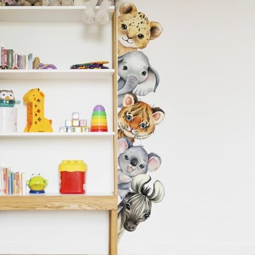 clothmile Watercolor Jungle Animal Wall Decal, PVC Sticker Decor - Image 2