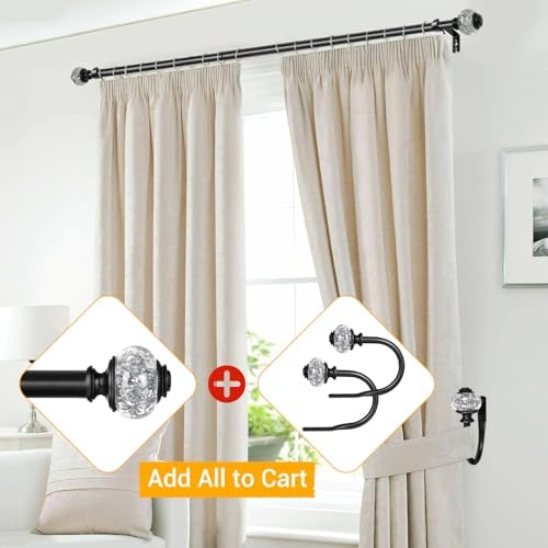 USFOOK Black Curtain Holdbacks, Decorative Drapery Tiebacks, 2 Pack/1 Pair - Image 3