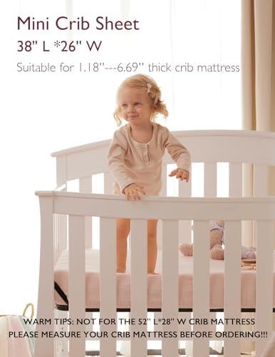 Momcozy Mini Crib Sheets 38"x26", Pack and Play Sheet - Image 2