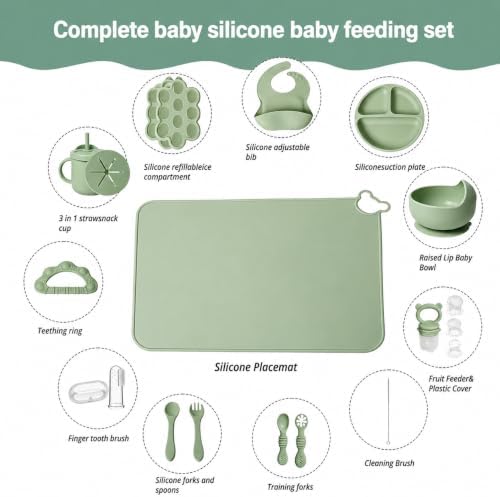 19 Pcs Silicone Baby Feeding Set Eating Essentials - Image 5