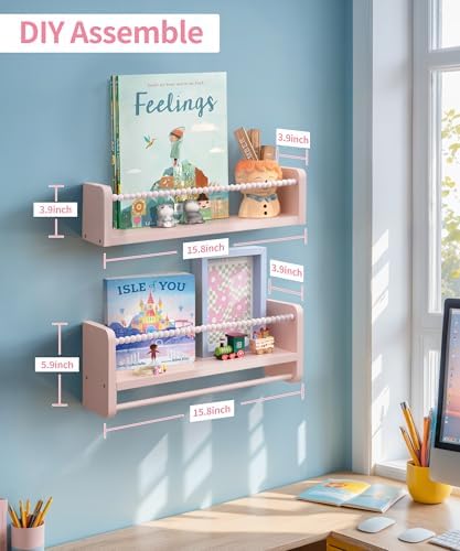 Maxpeuvon Nursery Book Shelves for Wall - Image 3