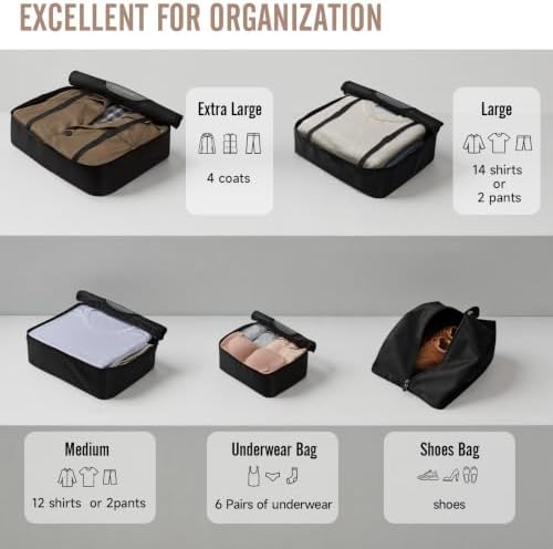 Veken 9 Set Packing Cubes for Travel, Anti-Wrinkle Buckled Suitcase Organizer - Image 6
