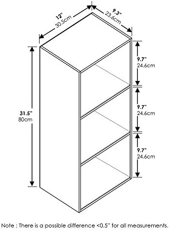 Furinno LUDER Book Shelf, 3-Cube Bookshelf, Bookcase - Image 3