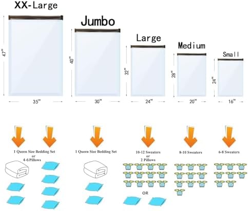 GONGSHI Vacuum Storage Bags for Clothing, Medium & Small - Image 3