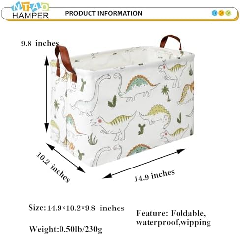 NTAOHAMPER Rectangular Dinosaur Basket, Books Box, Storage Trunk, Gift Basket - Image 5