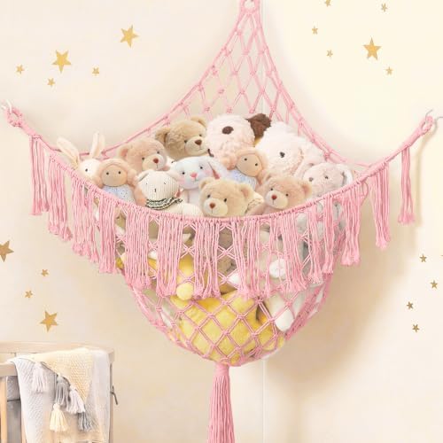 Lare Stuffed Animal Storage Hammock Corner Net by PrimZootyDesign