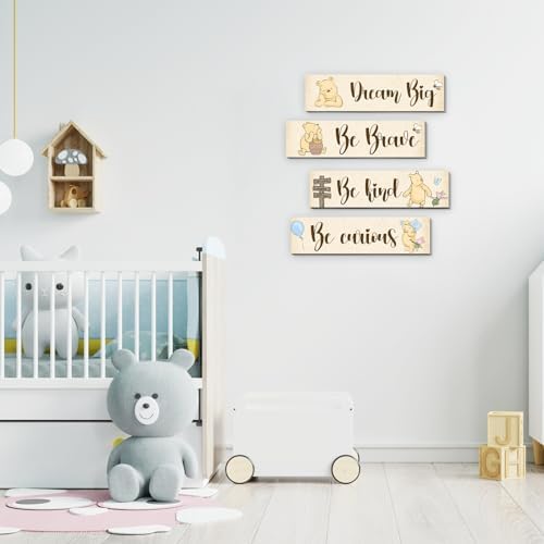 BirtDerr Winnie Nurasy 4Pcs Winnie Bedroom Wall Decor - Image 3