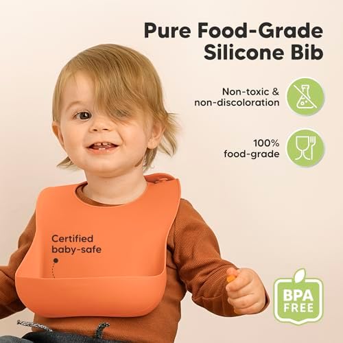 KeaBabies 2-Pack Silicone Bibs for Babies, Toddlers Girl - Image 2