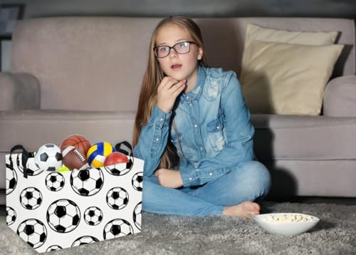 Essme Rectangular Soccer Basket Kids Storage Box, Boys Storage Bins Organizer - Image 5