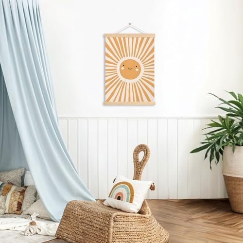 DNEULYR Cute Sun Sunshine Wall Art Poster, Sunshine Nursery Decor, Boho Kids - Image 3