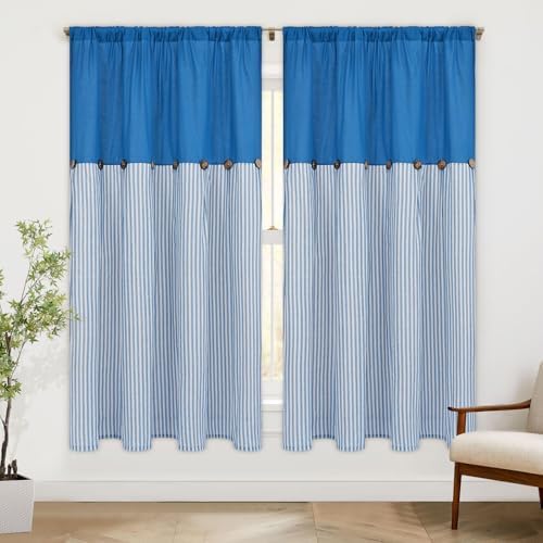 ASPMIZ Farmhouse Living Room Curtains Boho, Country Linen Curtains by ASPMIZ