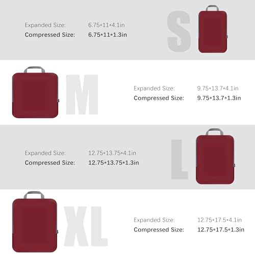 PANDA JOYS 4 Set Compression Packing Cubes Travel - Image 5