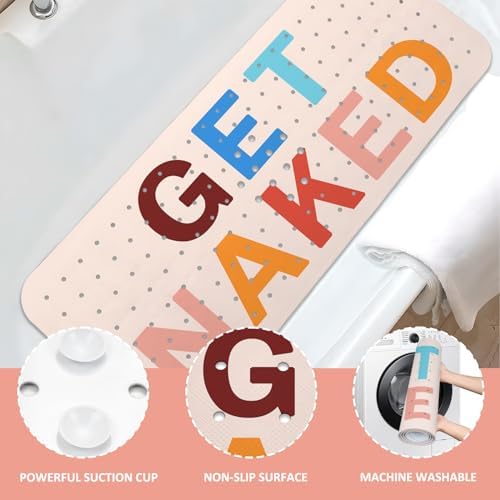 Get Naked Bath Mat for Tub, Non Slip Bathtub Mat for Baby Rubber Tub Mat - Image 5