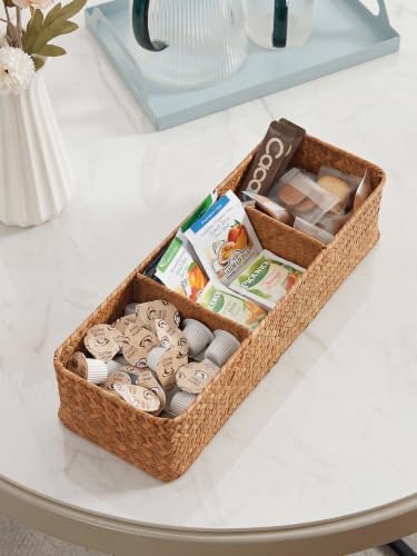 Nonam 3-Section Seagrass Tea Bag Organizer, Wicker divided basket - Image 4