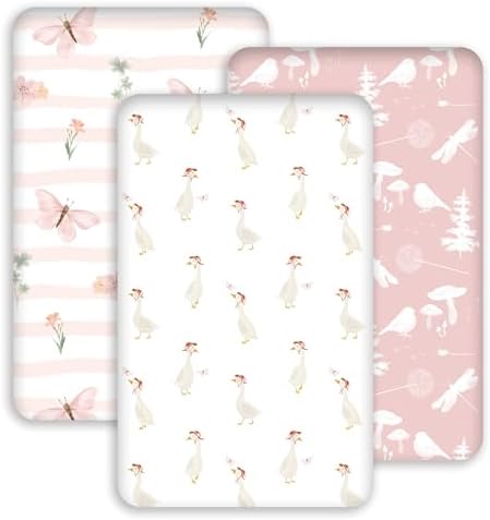 3 Pack Bedside Bassinet Sheets Girl & Boy 33" x 20" Rectangle by CivaruaKids
