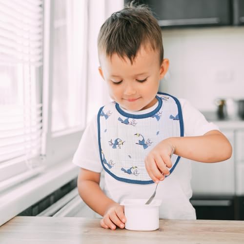 Muslin Bibs for Baby Boy Girl, Adjustable Fit for Drooling and Teething - Image 2