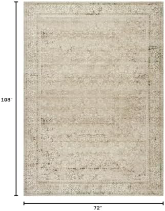 Boho Cream Area Rugs 6x9 for Bedroom Floral Neutral Rug Washable Non Slip - Image 3