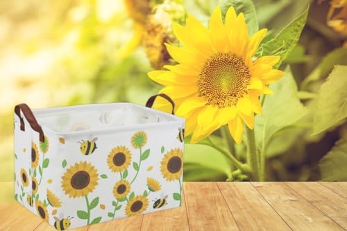 Rectangular Sunflower Baskets Gift Basket Empty Storage Bin Organizer Box Room - Image 4