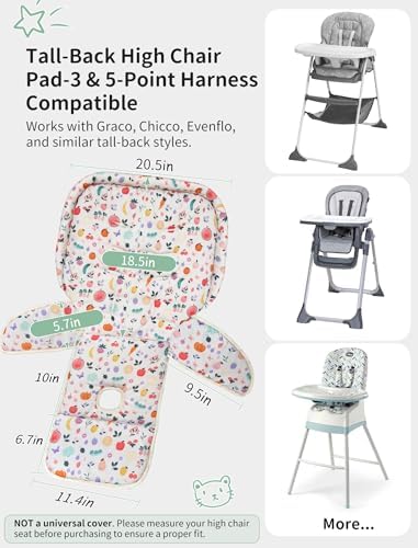 Baby High Chair Cover, Waterproof & Machine Washable White - Image 4