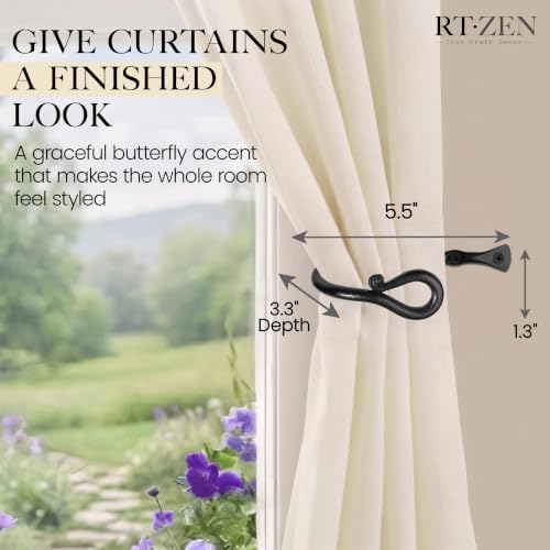 RTZEN Metal Curtain Tiebacks, Drapery Holders - Image 2