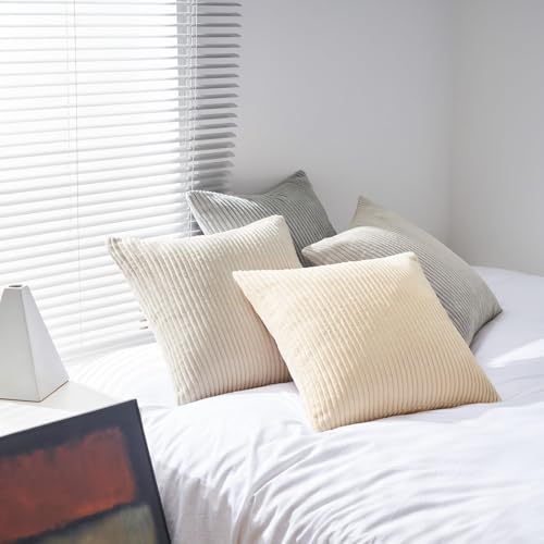 Topfinel 4 Packs Neutral Decorative Throw Pillows Covers 24x24 Inch - Image 3
