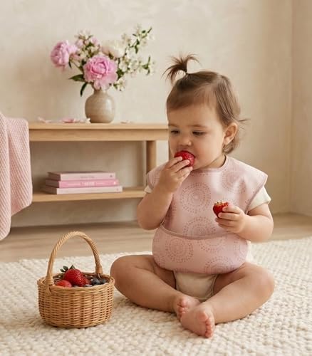 3 Pack Waterproof Baby Bibs for Eating, Mess Proof Feeding Bib - Image 2
