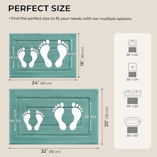 GRANNY SAYS Teal Bathroom Rugs Set 2 Piece, Soft Microfiber Bath Mats - Image 2