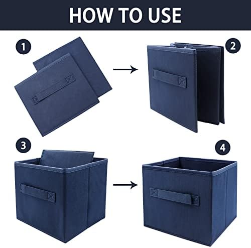 EBIGIC Small Storage Bins, Collapsible Fabric Storage Organizer 9.0"x7.5"x7.5" - Image 4