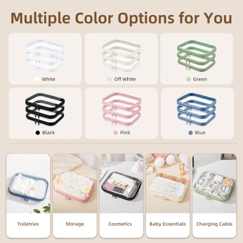 3-PCS Medium Clear Hard Shell Zipper Pouches - Image 7