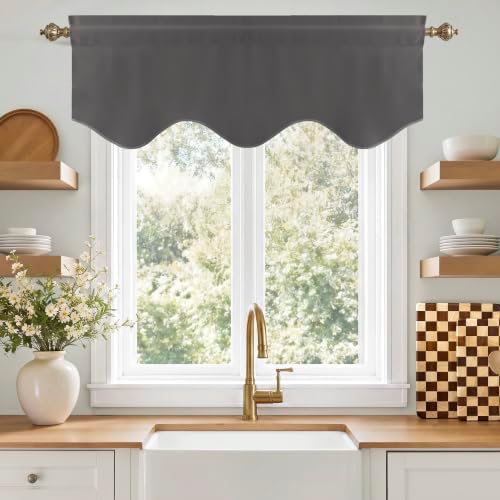 NICETOWN Grey Blackout Valance Curtain - Image 5