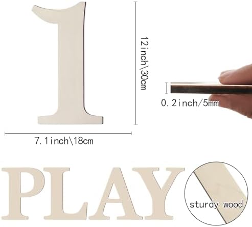 12 Inch Large Wooden Numbers 1 Unfinished Wood Number - Image 2