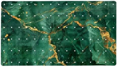 Shower Mat Non Slip 26.8 x 15.1 Inches, Emerald Marble Bathtub Mat Shower Stall by Anna+Cowper