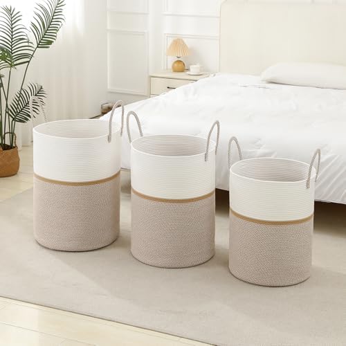 Laundry Basket Hamper Tall Rope Storage Woven - Image 3