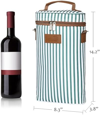 Tirrinia 2 Bottle Insulated Wine Tote Carrier Bag - Image 3