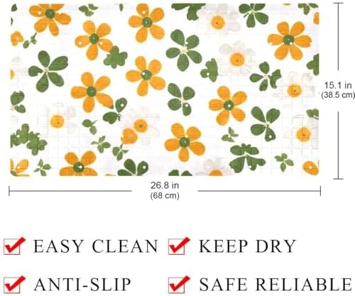 Bathtub Mat Non Slip 26.8x15.1 Inch, Daisies Floral Shower Mat - Image 4