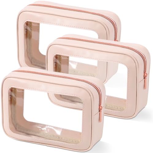 YOPCDJ 3PCS Clear Toiletry Bag, TSA Approved Travel Pouch by YOPCDJ