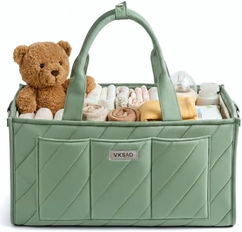 Baby Essentials Diaper Caddy Organizer – Portable Storage Basket by VKSAO