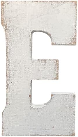 Wooden Letter E Decor, 10 Inch Rustic Alphabet Sign by ABELOTS