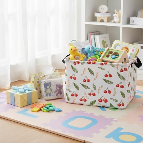 Kid Cute Rectangle Storage Basket Baby Toy Clothes Storage Bin Nursery Playroom - Image 6