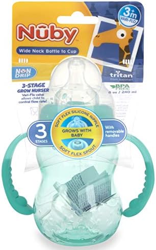 Nuby 3 in 1 Baby Bottle to Training Sippy Cup - 8 Oz Toddler Cups Spill Proof - Image 6