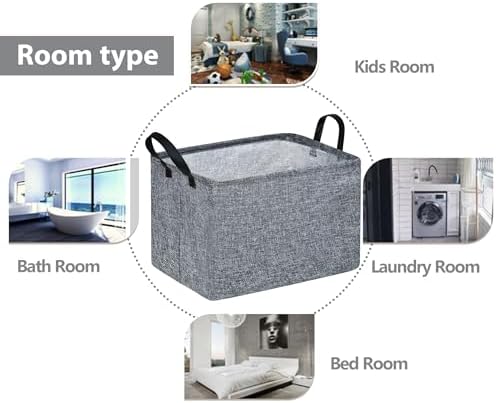 Rec Box Hamper Storage Basket Collapsible Organizer Bin Gift Shelf Baskets - Image 2