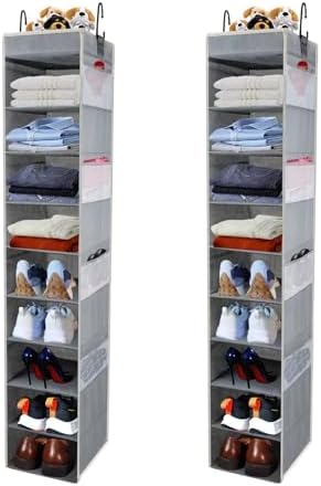 2 Pack Large-Sized Hanging Shoe Organizer 10-Shelf, Sturdy Hanging Closet by ROOMTALK